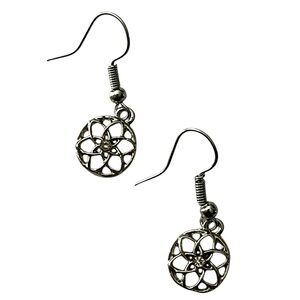 Silver Floral Dangle Earrings